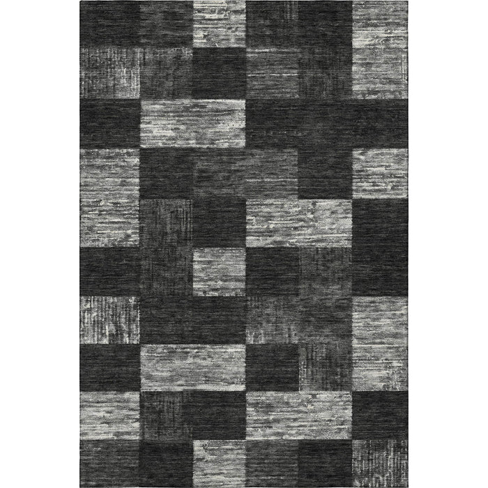 10' X 14' Geometric Washable Area Rug With UV Protection (686204) - Black / Gray / Silver