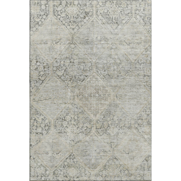 10' X 14' Geometric Washable Area Rug With UV Protection (699951) - Pewter / Gray / Silver