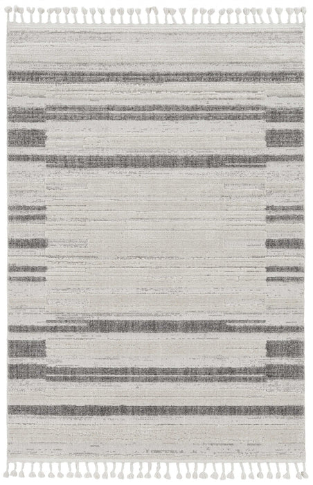 12' x 15' Abstract Area Rug - Ivory And Gray