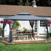Giga patio gazebo tent with ventilated double roof and mosquito net, ideal for backyard or garden outdoor canopy.