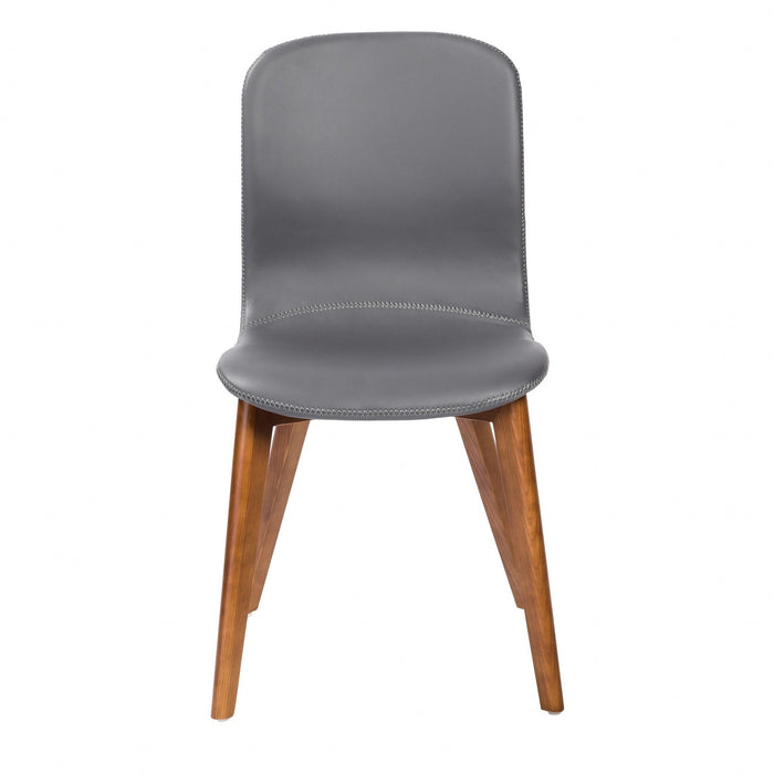 Faux Leather Side Chairs (Set of 2) - Gray