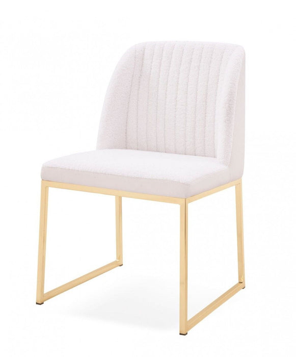 Upholstered Fabric Wing Back Dining Side Chairs (Set of 2) - White
