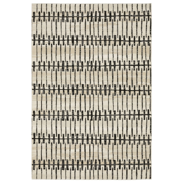 10' X 13' Geometric Area Rug - Beige And Black