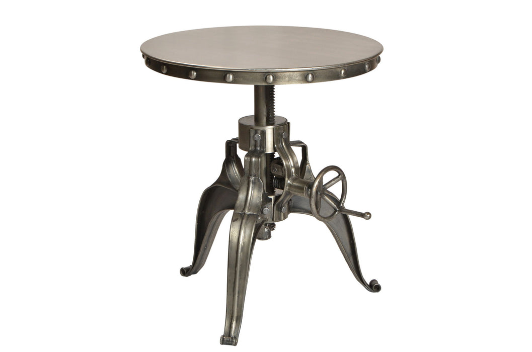 Metal And Iron Round End Table - Silver