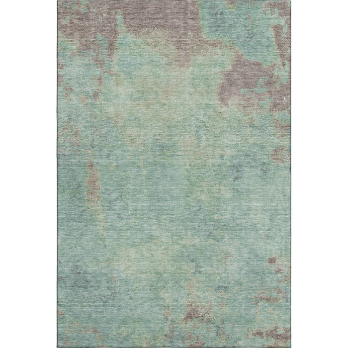 10' X 14' Abstract Washable Area Rug With UV Protection (697890) - Pale Aqua / Taupe