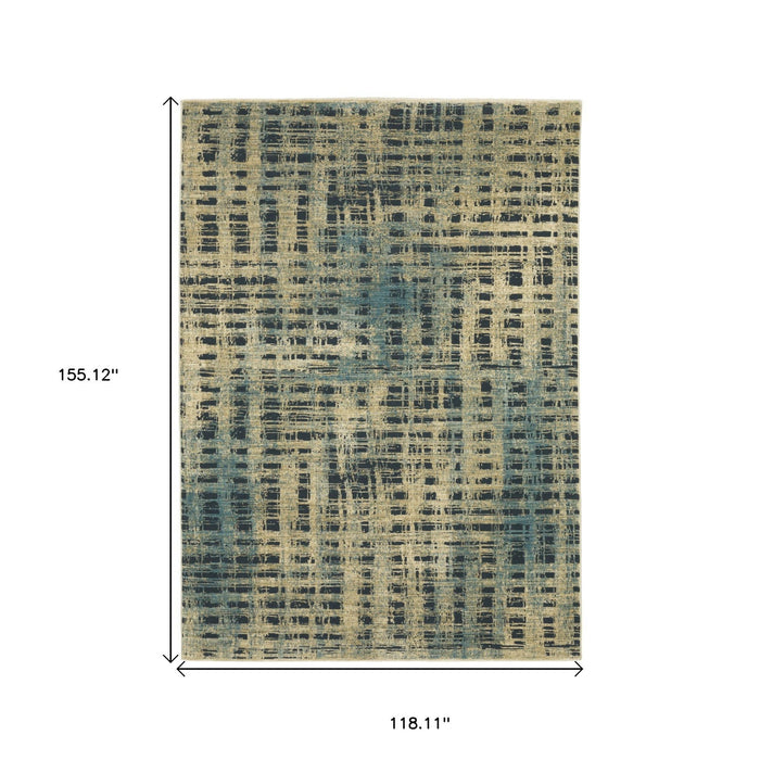 10' X 13' Geometric Area Rug - Beige / Blue