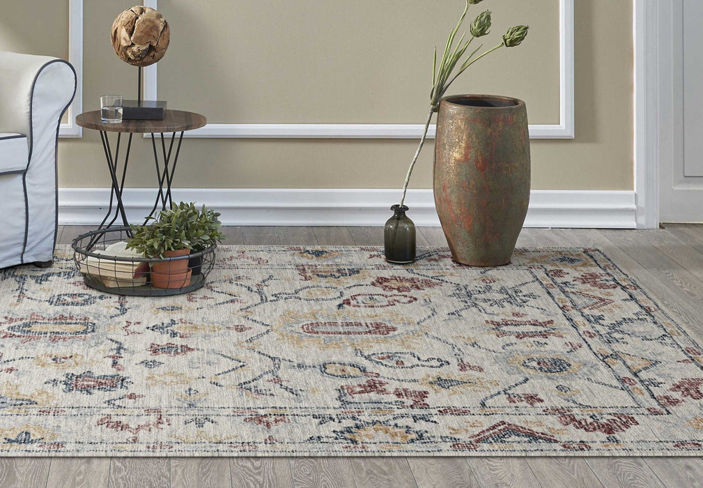 8' x 11' Hand Tufted Space Dyed Floral Traditional Indoor Area Rug - Ivory