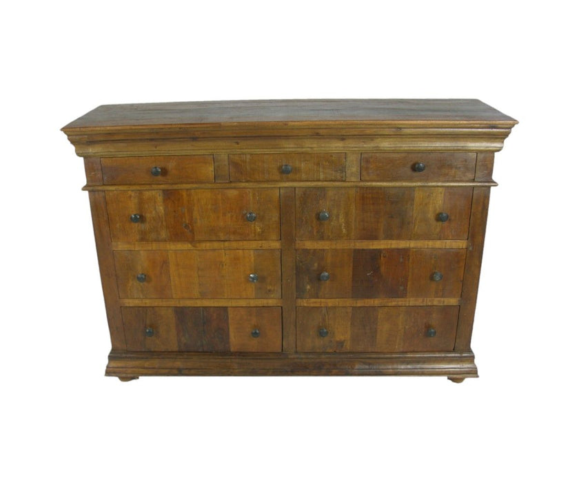 60" Reclaimed Wood Nine Drawer Double Dresser - Brown