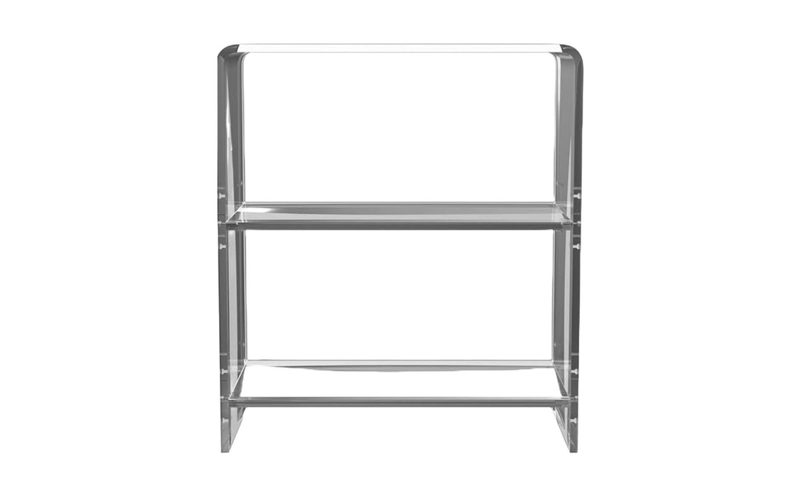 Plastic Two Tier Bookcase - Clear
