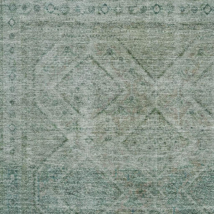 10' X 14' Geometric Washable Area Rug With UV Protection (716767) - Teal / Pale Aqua
