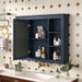 Giga wall mounted medicine cabinet with mirror, six open shelves, and adjustable interior storage for bathroom organization.