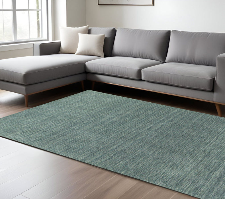 8' X 10' Wool Hand Tufted Area Rug - Light Blue
