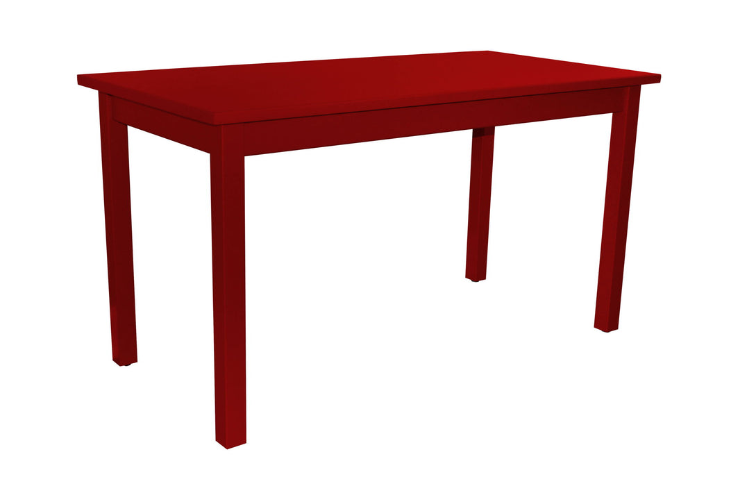 60" Solid Wood Dining Table - Fire Engine Red