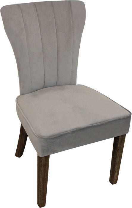 Upholstered Velvet Dining Parsons Chairs (Set of 2) - Gray