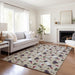 HomeRoots 10x14' ivory cottage geometric washable area rug with UV protection, featuring a modern pattern and durable fabric.