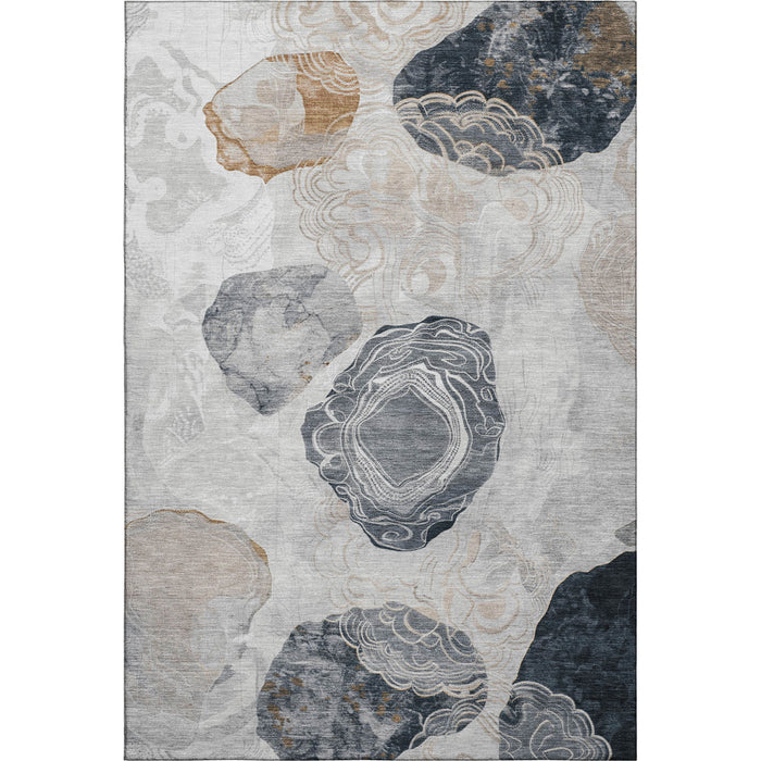 10' X 14' Geometric Washable Area Rug With UV Protection (697194) - Gray / Charcoal / Beige