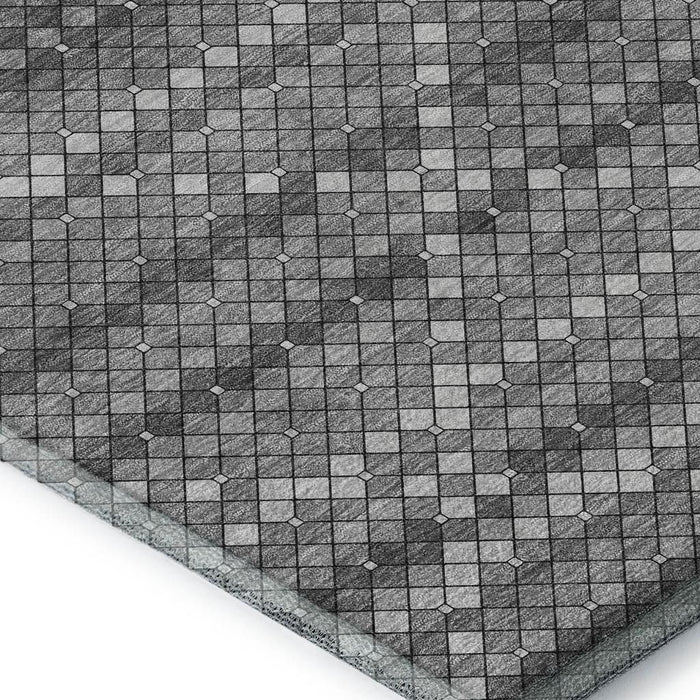 10' X 14' Geometric Washable Area Rug With UV Protection (693690) - Gray / Silver / Charcoal