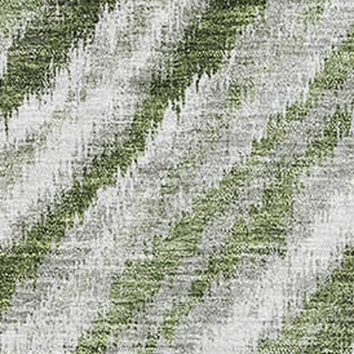 10' X 14' Geometric Washable Area Rug With UV Protection - Artichoke Green