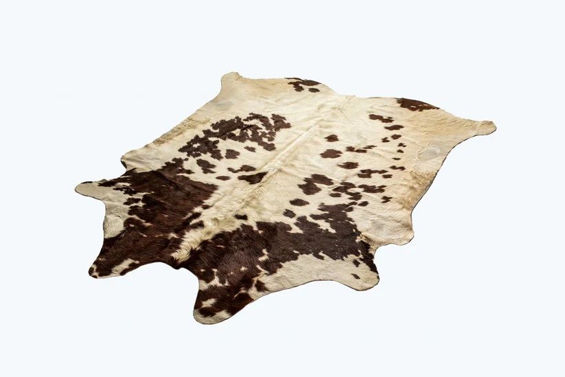 6' x 7' Cowhide Handmade Area Rug - Brown And White