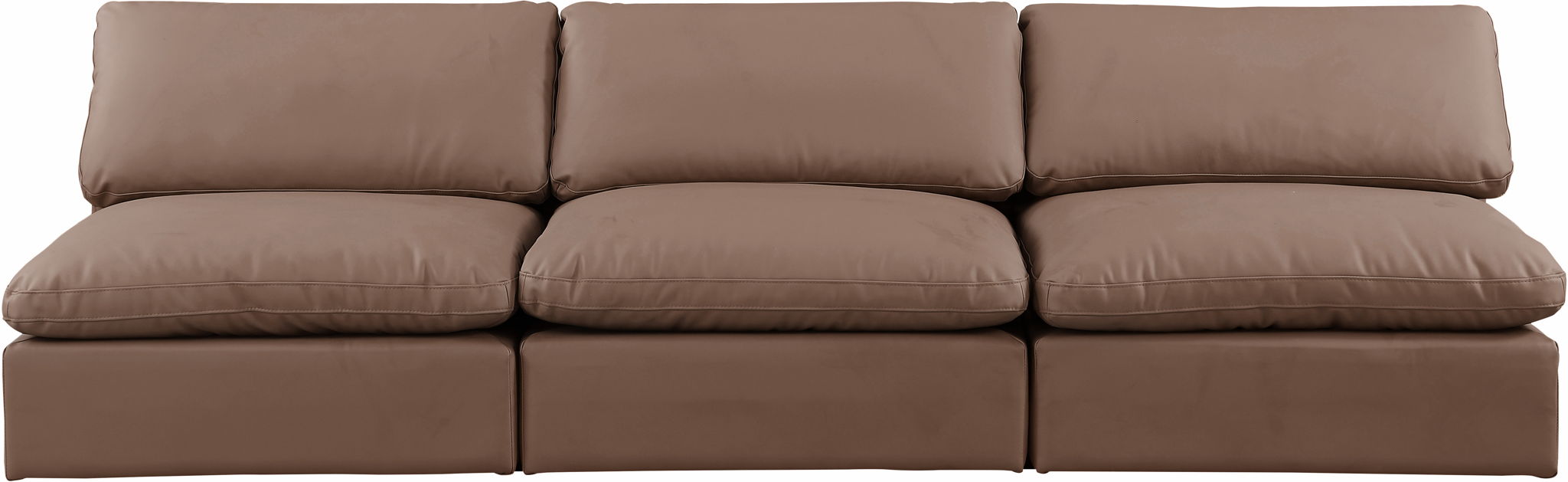 Comfy - Faux Leather Modular Armless Sofa 3 Seats