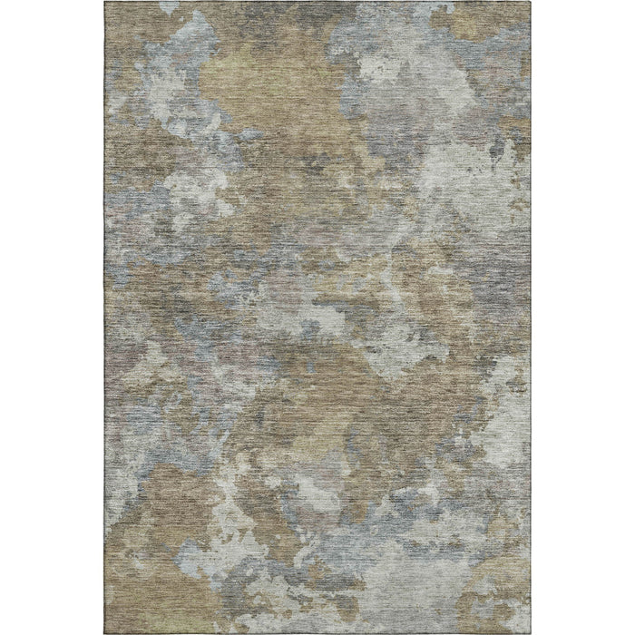 10' X 14' Abstract Washable Area Rug With UV Protection (710322) - Gold / Gray
