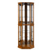 Giga 6-shelf corner curio display cabinet with lights, mirrors, and adjustable shelves for showcasing collectibles or decor.