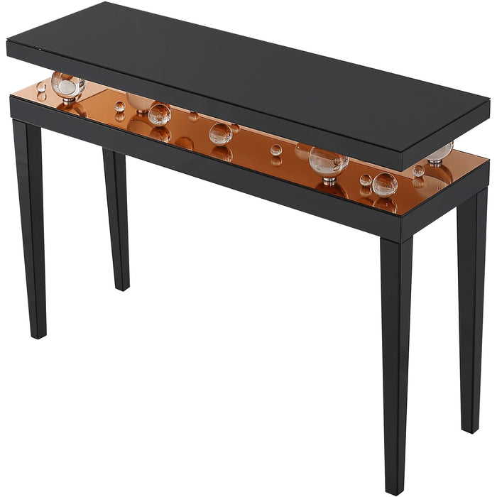 Mirrored Console Table - Black
