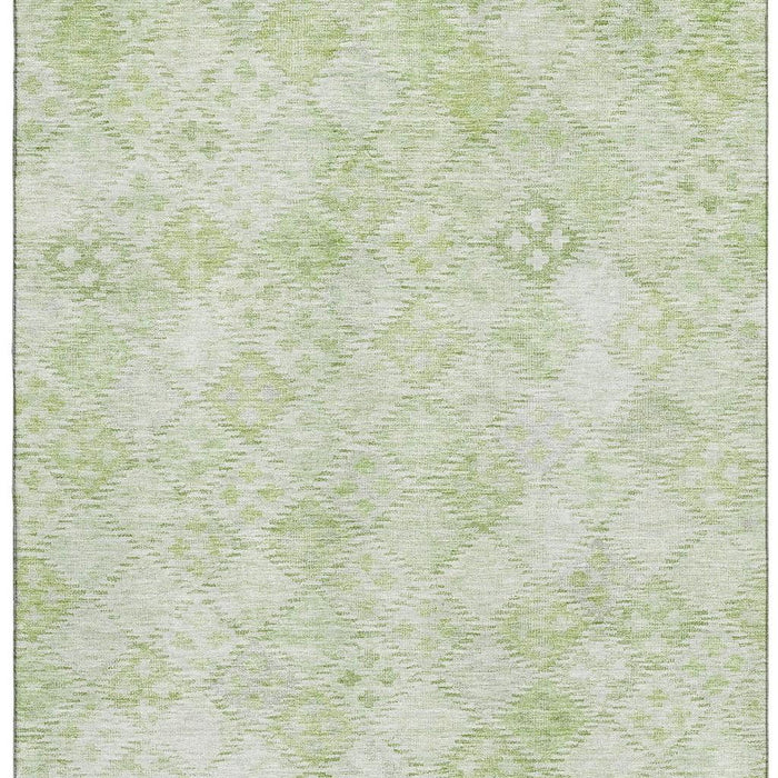 10' X 14' Geometric Washable Area Rug With UV Protection (683848) - Sage / Ivory