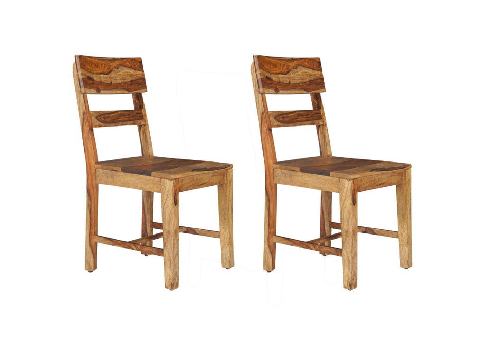 Ladder Back Dining Side Chairs (Set of 2) - Brown
