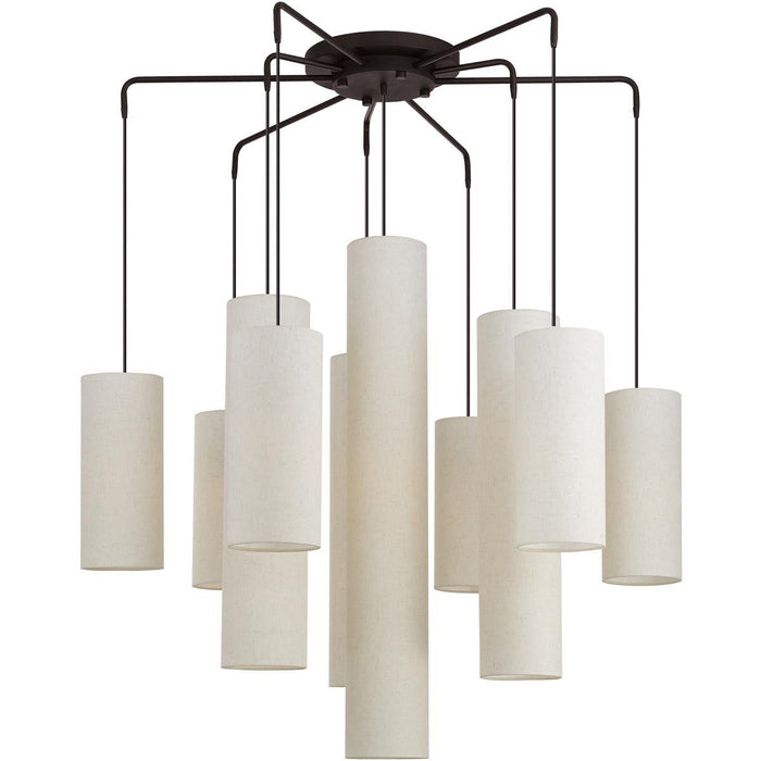 43" Multi Light Dimmable Chandelier With Shades - Bronze