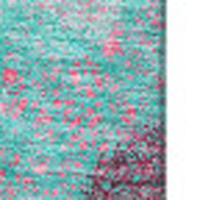 10' X 14' Abstract Washable Area Rug With UV Protection (677189) - Pink / Teal / Burgundy