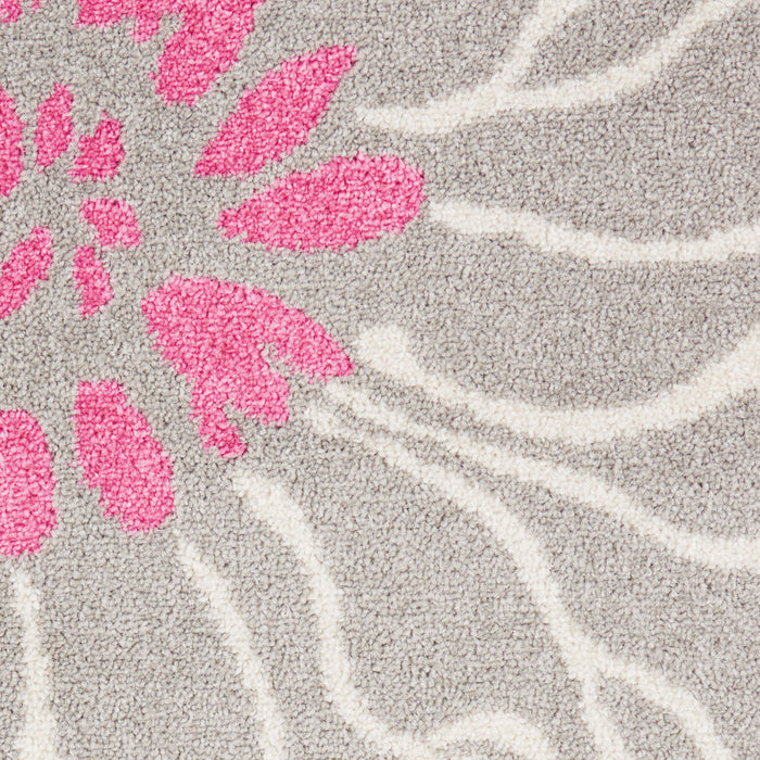 9' x 12' Floral Power Loom Area Rug - Blue Pink