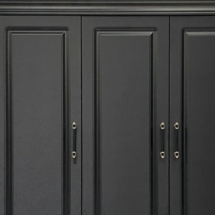 71" Wood Five Door Two Drawer Combo Dresser - Black