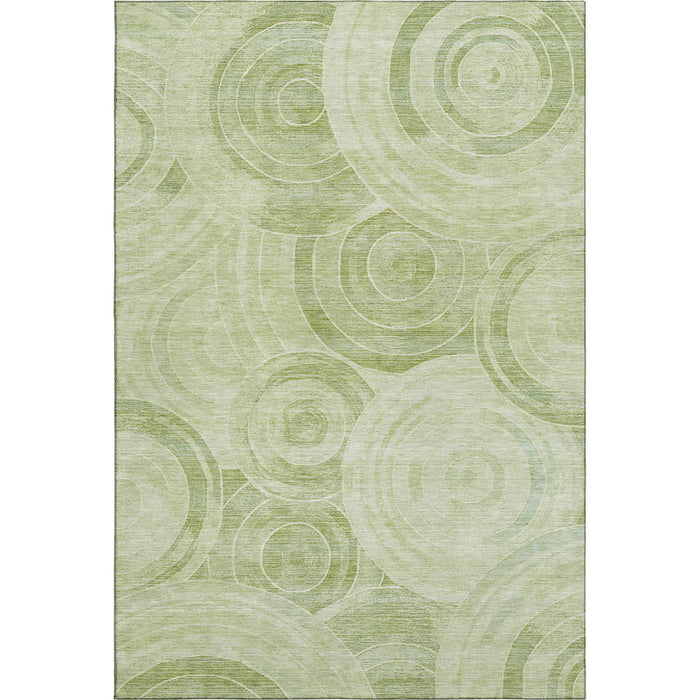 10' X 14' Geometric Washable Area Rug With UV Protection (700089) - Sage / Fern Green