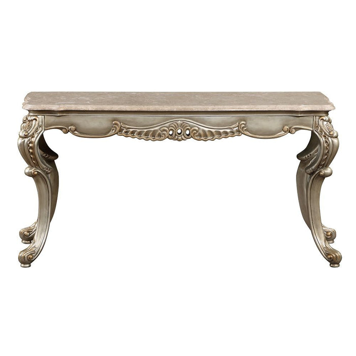 Miliani - Sofa Table With Marble Top - Natural Antique Bronze