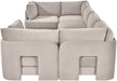Meridian Furniture Hammond velvet performance fabric 6-piece U-shaped sectional sofa with plush upholstery and modern design.