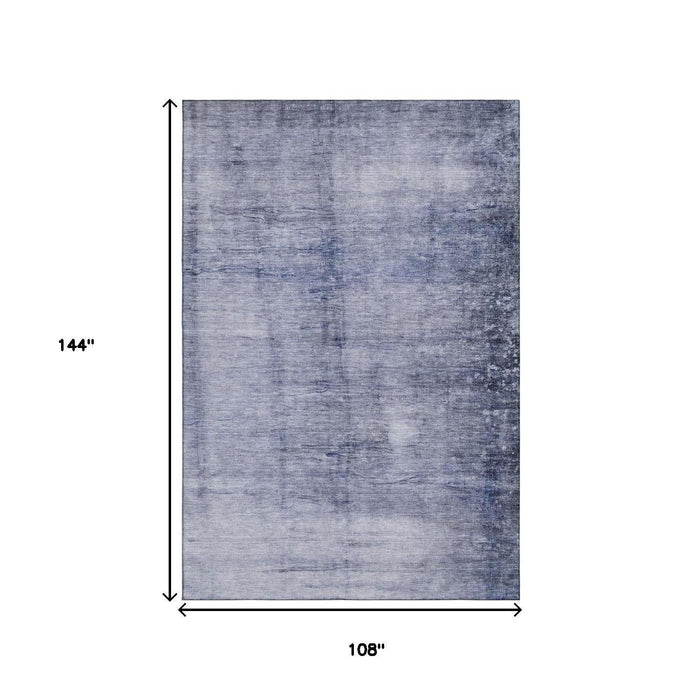 9' X 12' Abstract Washable Area Rug With UV Protection (651117) - Navy Blue / Ivory