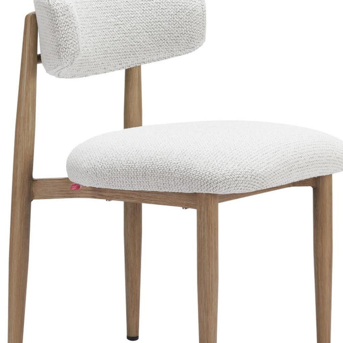 Olefin Aluminum Partially Open Back Dining Side Chair - White / Brown