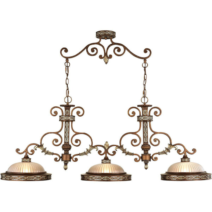 21" 3 Light Metal Dimmable Chandelier With Shades - Bronze