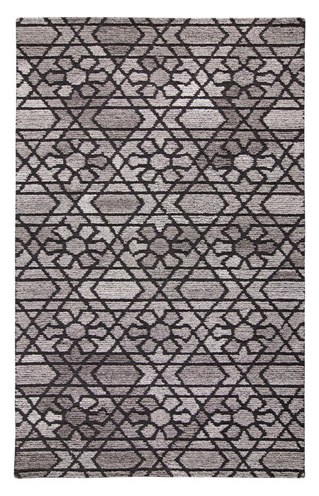 10' x 14' Wool Paisley Hand Tufted Area Rug - Black And Taupe