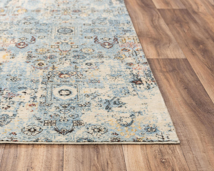 8' X 10' New Zealand Lambs Wool Oriental Hand Carved Handmade Area Rug (747867) - Blue / Beige / Ivory