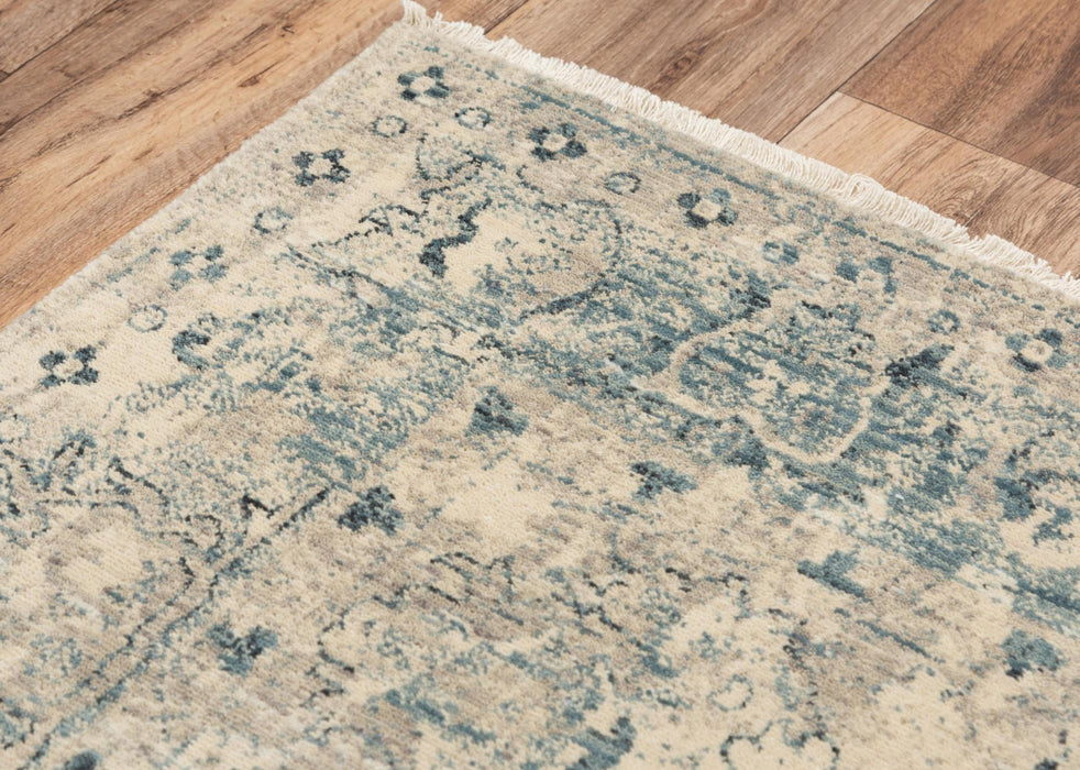 8' X 10' Wool Oriental Hand Carved Handmade Area Rug (747990) - Beige / Blue / Ivory