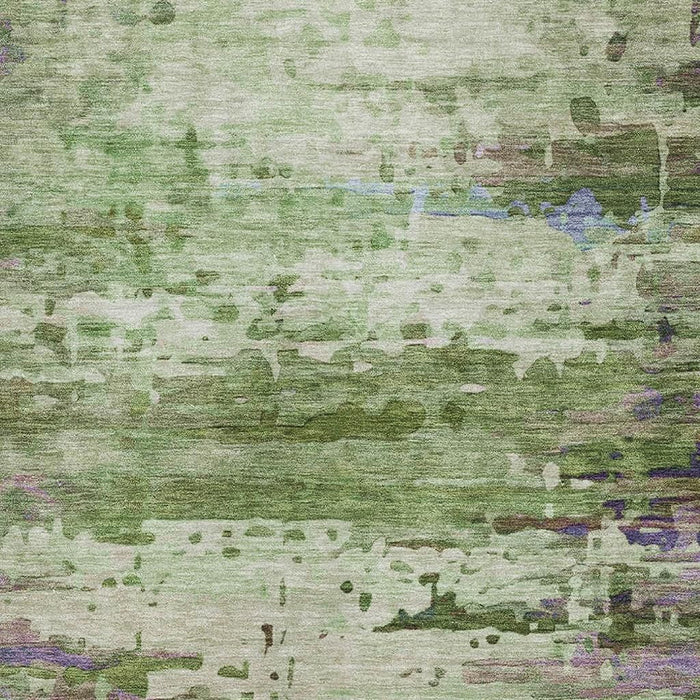 10' X 14' Abstract Washable Area Rug With UV Protection (715447) - Green / Purple