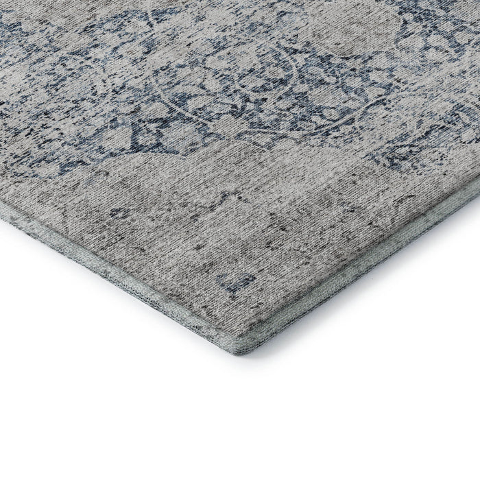 10' X 14' Medallion Washable Area Rug With UV Protection (686759) - Blue / Beige
