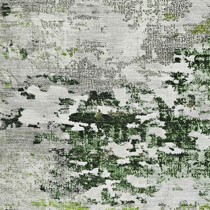 10' X 14' Abstract Washable Area Rug With UV Protection (704957) - Artichoke Green / Ivory