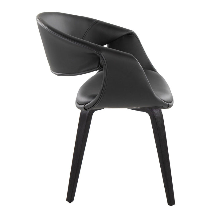 Curvo - Upholstered Chair (Set of 2) - Black Wood Legs