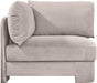 Meridian Furniture Hammond velvet performance fabric upholstered corner chair with plush cushioning and modern design.
