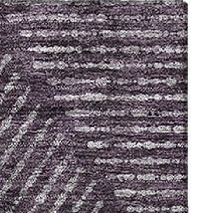 8' X 10' Geometric Washable Area Rug With UV Protection - Eggplant And Gray