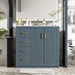Giga bathroom vanity with sink, storage cabinet, three drawers, and soft-closing doors in a freestanding set, modern design.