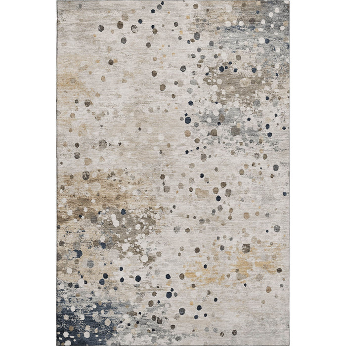 10' X 14' Abstract Washable Area Rug With UV Protection (710753) - Ivory / Gold / Gray